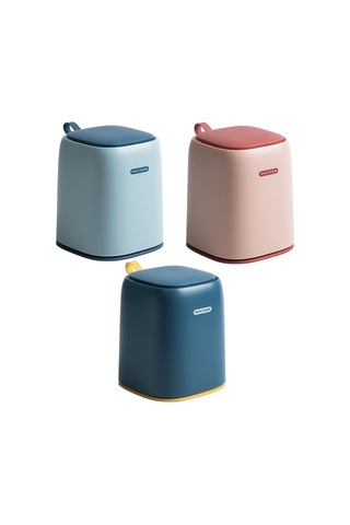 Sones Masaüstü Çöp Kutusu Ofis Elbise Makyaj Masası Oturma Odası Ev Mini Saklama Kutusu Koyu Mavi