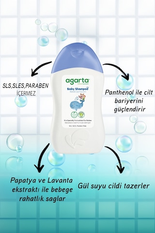 Agarta Bebek ve Erkek Çocuklarına Özel Doğal Bakım Şampuanı 400 ML