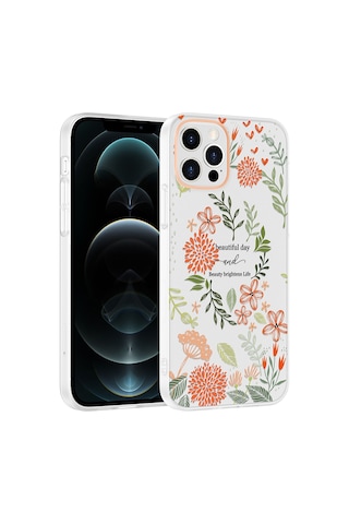Apple iPhone Uyumlu 12 Kılıf Kamera Korumalı Desenli Zore Klip Kapak - Beautiful -