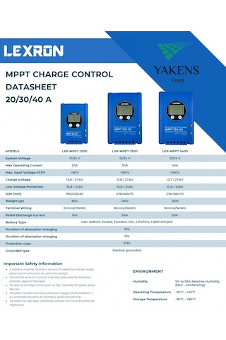 30a Amper Mppt 12/24v Solar Şarj Cihazı Lexron