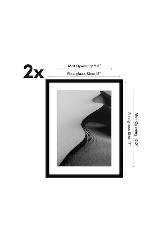 Americanflat 33x43 Cm Poster Çerçevesi 2'li Set, Siyah, Pleksiglas Kapaklı, 25x36 Cm Mat İle Veya 33x43 Cm Matsız Ku