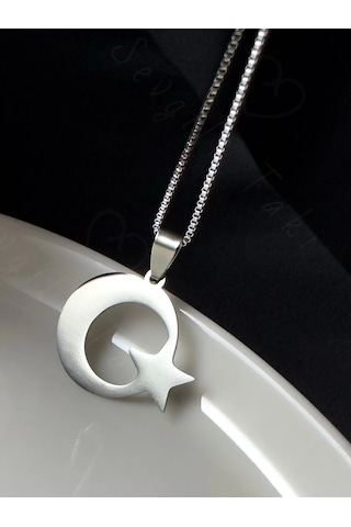 Ay Yıldızlı Çelik Zincir Kolye Ata Koleksiyonu Silver