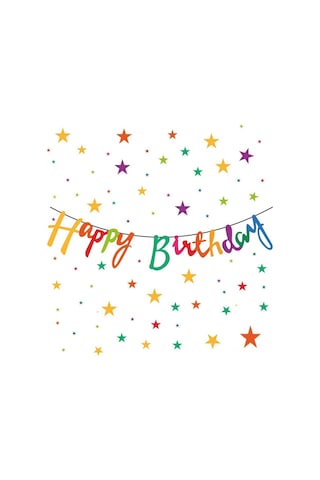 Happy Bırthday Kaligrafi Banner Pastel Renkli 110x20 Cm Happy Bırthday Kaligrafi Banner Pastel Renkli 110x20 Cm