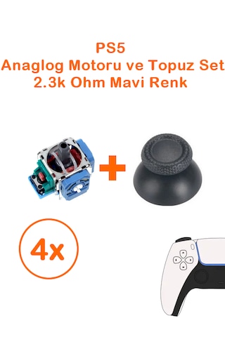 4 Adet Ps5 Analog Motoru Ve Başlık Topuz Set