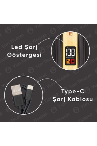 Mr. Trimmer Mr-4800 Detailer Şarj Göstergeli 6 Kademeli 8000 Rpm 1800 Mah Saç Sakal Erkek Bakım Tıraş Makinesi 3 Saat