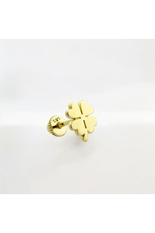 Glorria Altın Yonca Helix Piercing Altın