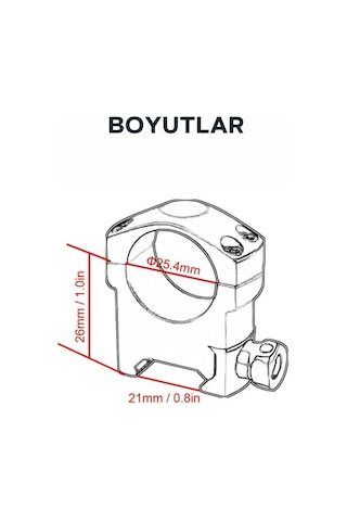 Vector Optics Tactical 25.4mm Medium Mark Weaver Dürbün Montaj Halkası Sctm-37 Siyah