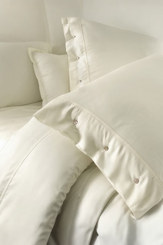 Sarev Monochrome Ekru %100 Pamuk Saten King Size Nevresim Takımı Ekru