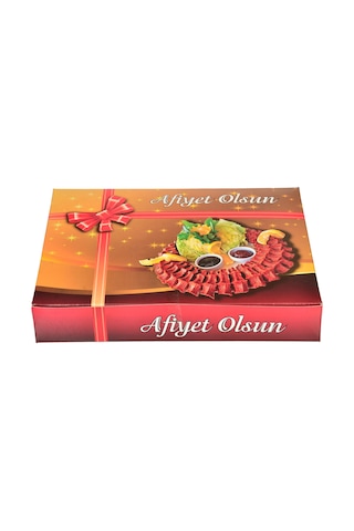 Miyo Ambalaj Çiğ Köfte Kutusu Metalizeli Krome 500 G 100'lü 12 x 21.5 x 4 CM