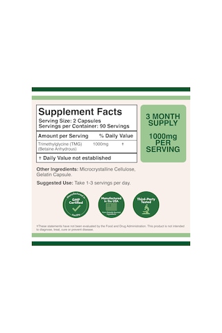 Double Wood Tmg Trimethylglycine 1000mg 180 Capsul Klp-dmar...