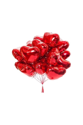 Kırmızı Kalp Folyo Balon 60 Cm Gri