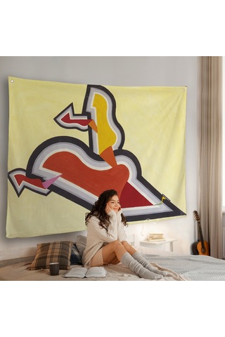 Joseph Schillinger - Ritim Çalışması Duvar Örtüsü - Study İn Rhythm: Red And Gold-7136