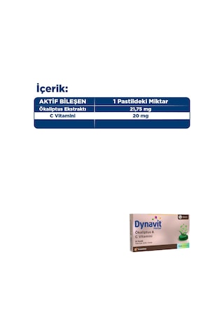 Dynavit Herbal Okaliptüs C Vitamini 16 Pastil
