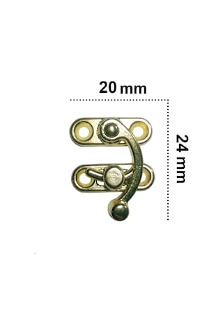 Küçük Yay Gözü Kancalı Kilit Sarı 10 adet Kutu Sandık ve Kapak Klipsi 20x24 mm