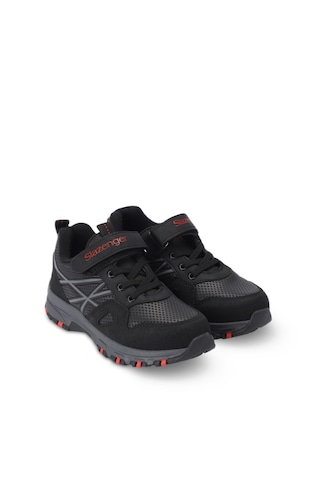 Slazenger Nala Sneaker Erkek Çocuk Ayakkabı Siyah-Kırmızı