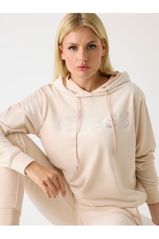 Guess Yapay Elmas Taşlı Logolu Kadın Sweatshirt V4rq25k0232 Bej