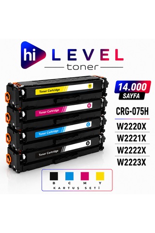 Ht-crg075h-set Hilevel Toner,canon Mf663 14k Sayfa 4 Renk Cmyk Chipli Muadil Toner