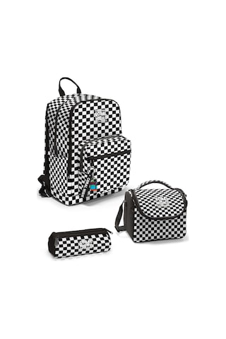 Coral High Siyah Beyaz Dama Desenli 3 Lü Okul Çanta Seti Set0123677 Siyah - Beyaz
