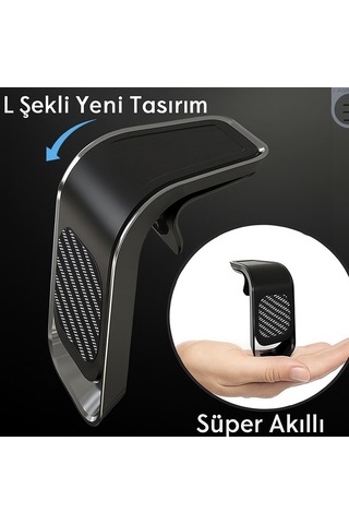 Td-h7513 L Şekilli Manyetik Araç Telefon Tutucu Güçlü Mıknatıs Hava Menfezine Takılır -