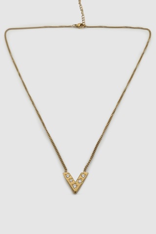 Figürlü Zirkon Taşlı Gold Bijuteri Kolye