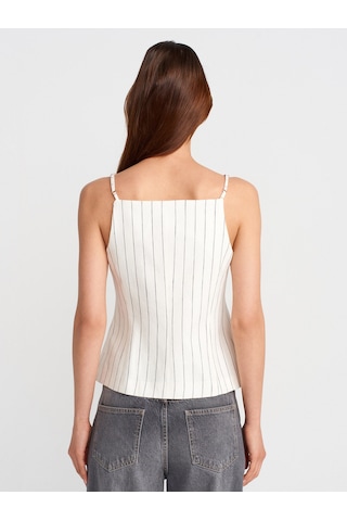 Dilvin 60585 Askılı Yelek-beyaz Beyaz