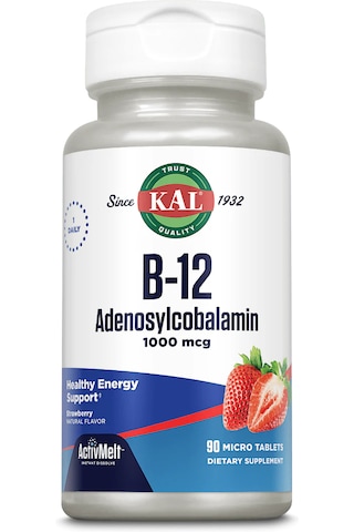 B-12 Adenosylcobalamin, Strawberry, 1,000 Mcg, 90 Micro Pastil Adenosylcobalamin B12 Vitamini Premı.um