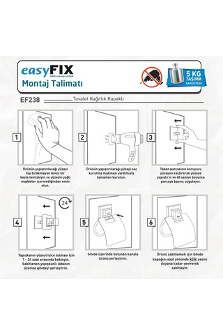 Teknotell Easy Fix Kapaklı Tuvalet Kağıtlığı Renkli
