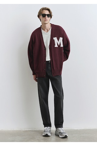Mavi - M Baskılı Bordo Hırka 0710288-70414 Bordo