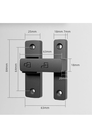 Fosenze 63 Mm Çinko Alaşımlı Yuvarlak Siyah Zımba Yüzey Montajlı Kapı Fişi - C216 Kordonlu, 180 Derece Konumlandırıcı Kilit Vidalı Montaj
