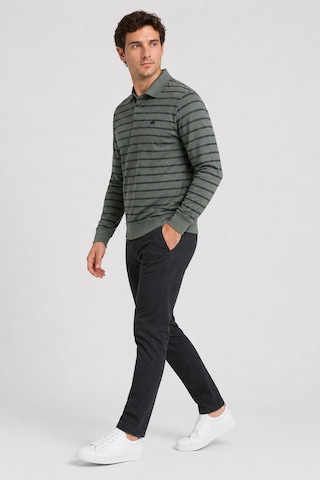 Alexandergardi Çizgili Polo Yaka Sweatshirt Haki