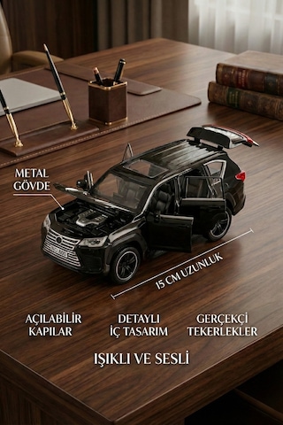 1:32 Ölçek Metal Model Araba Lx600 Lüks Suv Jip - Işıklı Sesli Çek Bırak - Siyah 1:32 Ölçek Metal Model Araba Lx600 Lüks Suv Jip - Işıklı Sesli Çek Bırak - Siyah