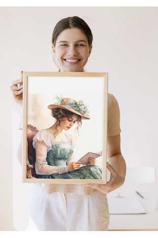 Sayılarla Boyama Tablo Seti Kitap Okuyan Güzel Kız