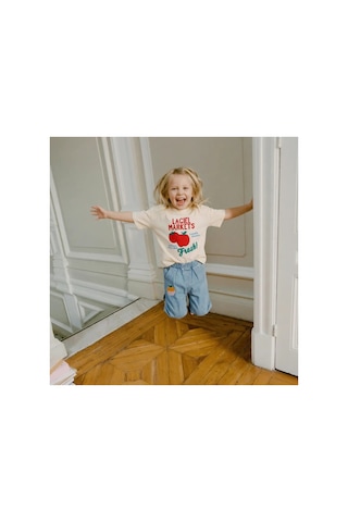 Poala Kids Elmalı Jean Pantolon Mavi