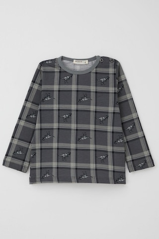 Breeze Erkek Bebek Pijama Takımı Dinozor Krallığı Ekose Desenli 9 Ay-3 Yaş, Gri Gri