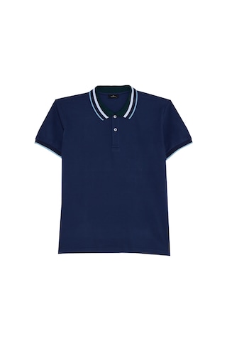 Erkek Slim Fit Dar Kesim %100 Pamuk Lacivert Polo Yaka Tişört-50176 Lacivert