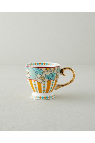 Nostalgic Grace New Bone China Kupa 460 Ml Sarı - Mavi