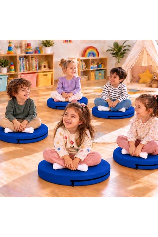 Kreş Minderi Anaokulu Aktivite Minderi, Bahçe, Dekor, Sandalye Minderi 40x40x 5 Cm Yuvarlak Minder 1 Adet Saks