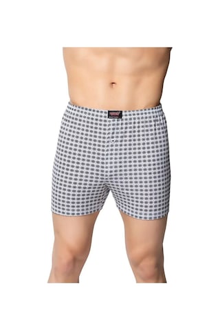 Sedef Yıldızı 2'li Erkek Rahat Kesim Boxer Karışık Desen- 1012 Çok Renkli