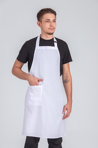 Erkek Boyundan Asmalı Barista Şef Mutfak Önlüğü Beyaz