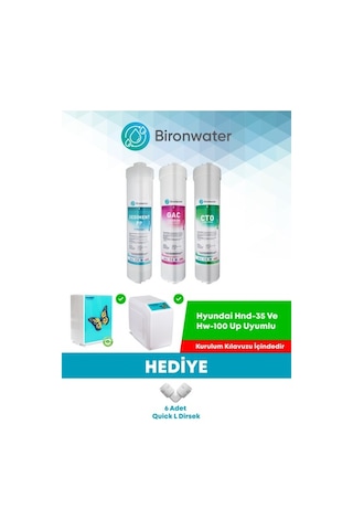 Bironwater Hyundai Su Arıtma Filtre Seti 3lü Takım