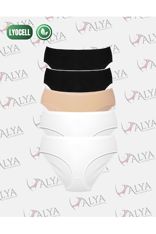 Alya Underwear Kadın Külot, Lyocell Kumaş Külot, Ter Emici Rahat Ve Dayanıklı Kadın İç Çamaşırı, Liyosel Slip Çok Renkli P01