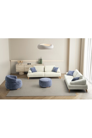 Arti Ahşap Ayaklı Mavi Berjer Mavi