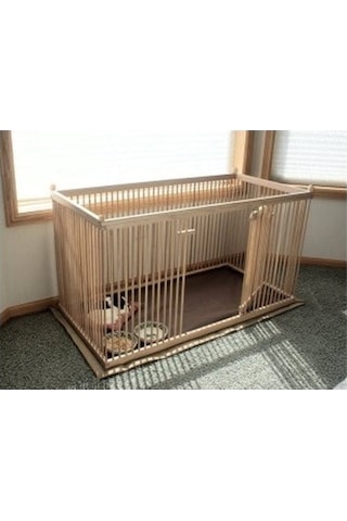 60 cm x 1 metre ahşap köpek çiti sık aralık (Kapısı Yan Taraftadı