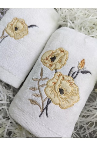 Cherir 2 Parçalı Nakışlı Havlu Seti 211845946 Beyaz