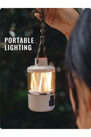 Teltree Taşınabilir Led Kamp Lambası, Usb Şarjlı, Ayarlanabilir Parlaklık, Çadır Ve Ev Kullanımı İçin Beyaz