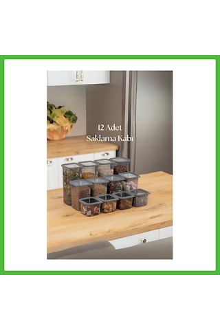 Vaveni 12'li 3 Boy Kavanoz Seti & Saklama Kabı & Erzak Kabı 6x650/1300/1900 Ml 40 Lı Etiket Hediyeli Arz