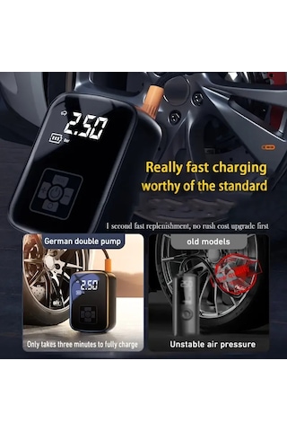 Mini Kablosuz Dijital Taşınabilir Kompresör Araç Lastik Top Şişir