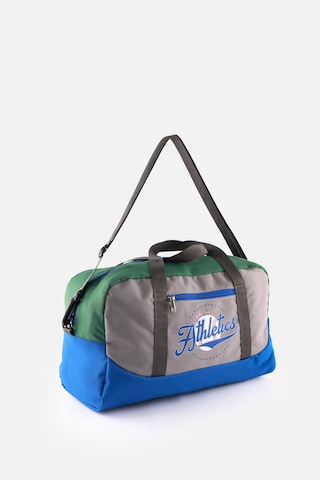 İcone Bag Baskılı Spor Çanta, Cepli Spor Çanta, Fermuarlı Detaylı Çocuk Spor Çanta, Gri - Yeşil