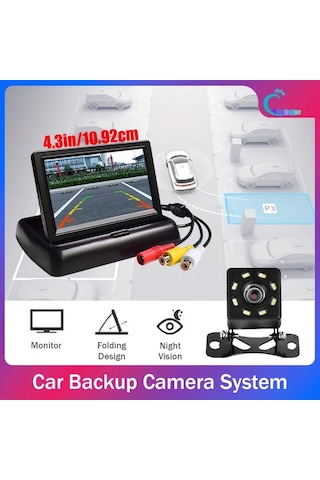 Motion003 1 10.92cm Fd Xfk-8 Kamera 10.92 Cm Katlanır Monitörlü Ters Görüş Kamerası Seti