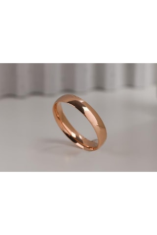 Altın Nesil Alyans - Bombeli Rose Gold Klasik Alyans